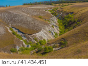 Chalk quarry in Divnogorie. the thickness of the chalk layer reaches 60 m. Стоковое фото, фотограф Анна Кривицкая / Фотобанк Лори