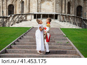 Childrens ballroom dance couple in suits. Стоковое фото, фотограф Андрей Аркуша / Фотобанк Лори