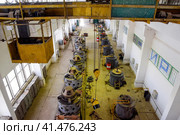 Engines of water pumps at a water pumping station. Pumping irrig. Стоковое фото, фотограф Леонид Еремейчук / Фотобанк Лори