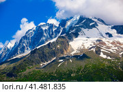 Scenic view of the mountain top Aiguille Verte. Western Alps. Стоковое фото, фотограф Яков Филимонов / Фотобанк Лори