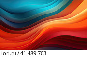 Abstract background of red and blue curved stripes. Generated by AI. Стоковое AI-изображение, AI-художник Ярославский Максим / Фотобанк Лори