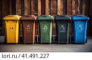 The concept of environmental protection. Separate garbage collection. Generated by AI. Стоковое AI-изображение, AI-художник Ярославский Максим / Фотобанк Лори