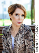Portrait of a woman red hair with a bob haircut. Стоковое фото, фотограф Андрей Аркуша / Фотобанк Лори