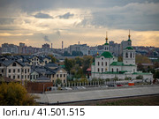 Тюмень.  Воскресенская церковь на расвете (2023 год). Редакционное фото, фотограф Литвяк Игорь / Фотобанк Лори