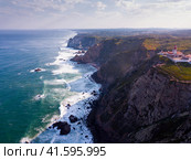 Cabo da Roca Lighthouse. Portuguese Farol de Cabo da Roca is most westerly European extent. Стоковое фото, фотограф Яков Филимонов / Фотобанк Лори