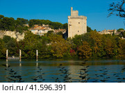 View of Tour Philippe Le Bel in France, Villeneuve lez Avignon. Стоковое фото, фотограф Яков Филимонов / Фотобанк Лори