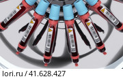 Test tubes in the medical research laboratory for antibody level testing. Стоковая анимация, аниматор Олег Грач / Фотобанк Лори