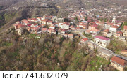 Roofs of houses top view in Sighnaghi. Georgia. Стоковое видео, видеограф Яков Филимонов / Фотобанк Лори