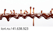 Chocolate splash, isolated on a white background. Generated by AI. Стоковое AI-изображение, AI-художник Ярославский Максим / Фотобанк Лори