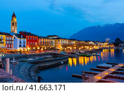 View of embankment in Ascona, canton of Ticino, Switzerland. Стоковое фото, фотограф Яков Филимонов / Фотобанк Лори