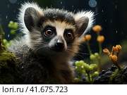 Lemur, super realistic,    Generative AI. Стоковое AI-изображение, AI-художник Анна Кривицкая / Фотобанк Лори