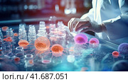 Laboratory for the Study of Living Organic Substances. Стоковое AI-изображение, AI-художник Кирилл Черезов / Фотобанк Лори