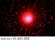 Abstract red flash on a black background and glowing particles. Стоковое фото, фотограф Светлана Ильева (Иванова) / Фотобанк Лори