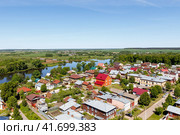Вид на город Шуя с высоты колокольни Воскресенского собора (2019 год). Стоковое фото, фотограф Валерий Гаврилюк / Фотобанк Лори