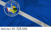 Waving flag of Las Vegas city in USA. 3d animation in 4k resolution video. Разевающийся флаг города Лас-Вегас в США. Стоковая анимация, аниматор Александр Кузнецов / Фотобанк Лори