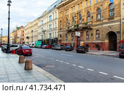 Bolshaya Morskaya street is one of the central streets of St. Petersburg. Russia. Russia (2022 год). Редакционное фото, фотограф Евгений Ткачёв / Фотобанк Лори