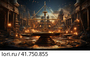 The scales of justice, futuristic rendition,    Generative AI. Стоковое AI-изображение, AI-художник Анна Кривицкая / Фотобанк Лори