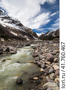 Panoramic view of Baksan river. Стоковое фото, фотограф Юлия Белоусова / Фотобанк Лори
