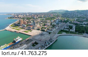Top view of the marina and quay of Novorossiysk. Стоковое фото, фотограф Леонид Еремейчук / Фотобанк Лори