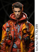 Man on the catwalk, creative fashion show,  Generative AI. Стоковое AI-изображение, AI-художник Анна Кривицкая / Фотобанк Лори