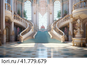 Sophisticated Art Nouveau Castle: Architectural beauty and delightful fairytale-style interiors. Стоковое AI-изображение, AI-художник Юрий Поздников / Фотобанк Лори