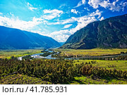 Долина реки Чулышман. Урочище Аккурум. Горный Алтай. Стоковое фото, фотограф Макаров Алексей / Фотобанк Лори