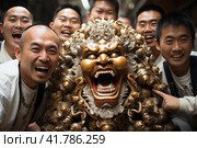 Mikoshi: Powerful Priests Who Exorcise Evil Spirits. Стоковое AI-изображение, AI-художник Юрий Поздников / Фотобанк Лори