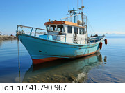 In Search of Fish: Fishing Boat on the High Seas. Стоковое AI-изображение, AI-художник Юрий Поздников / Фотобанк Лори