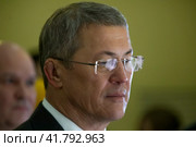 Глава Республики Башкортостан Радий Хабиров посетил Международную выставку-форум "Россия" на территории выставочного комплекса ВДНХ в городе Москве, Россия (2023 год). Редакционное фото, фотограф Николай Винокуров / Фотобанк Лори