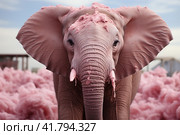 Pink Elephant  Generative AI. Стоковое AI-изображение, AI-художник Анна Кривицкая / Фотобанк Лори