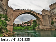 Stari Most - the old bridge in Mostar, Bosnia and Herzegovina (2018 год). Стоковое фото, фотограф Сергей Стрелков / Фотобанк Лори
