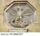 Герб с орлом и драконом (2014 год). Редакционное фото, фотограф Сергей Балдин / Фотобанк Лори
