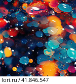 Soap bubbles on a background of bright unfocused colors. Generated by AI. Стоковое AI-изображение, AI-художник Ярославский Максим / Фотобанк Лори