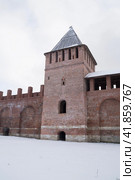 Крепостная стена, Позднякова башня и башня Веселуха. Смоленск (2016 год). Редакционное фото, фотограф Дмитрий Сакретарев / Фотобанк Лори