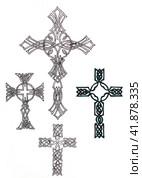 Drawing of a Christian cross in the form of patterns. Стоковая иллюстрация, иллюстратор Леонид Еремейчук / Фотобанк Лори