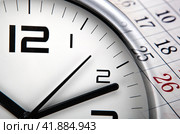 Large white clock face with calendar sheets. Стоковое фото, фотограф Александр Калугин / Фотобанк Лори