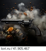 Dueling pistol and smoke,Generative AI. Стоковое AI-изображение, AI-художник Анна Кривицкая / Фотобанк Лори