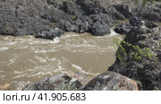 Video of Altai river Katun and Oroktoy rapids Teldekpen near Oroktoysky bridge. Стоковое видео, видеограф Сергей Пристяжнюк (Serg Zastavkin) / Фотобанк Лори