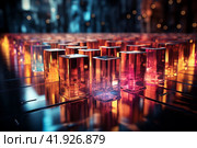 Abstract cubes with light coming out of them,Generative AI. Стоковое AI-изображение, AI-художник Анна Кривицкая / Фотобанк Лори