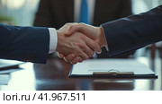 Business handshake . Two businessmen made a deal. Generative AI. Стоковое AI-изображение, AI-художник Александр Трофимович / Фотобанк Лори