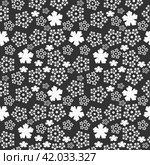 Seamless abstract Christmas pattern of snowflakes, ice flakes xmas background. Стоковая иллюстрация, иллюстратор Iva Noel / Фотобанк Лори