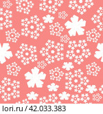 Seamless abstract Christmas pattern of snowflakes, ice flakes xmas background. Стоковая иллюстрация, иллюстратор Iva Noel / Фотобанк Лори