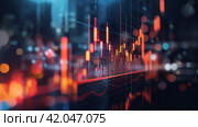 Luminous stock chart. Стоковое AI-изображение, AI-художник Кирилл Черезов / Фотобанк Лори