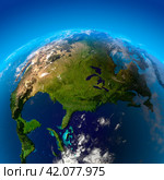 North America, the view from the satellites. Стоковая иллюстрация, иллюстратор Антон Балаж / Фотобанк Лори