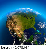 North America from space. Стоковая иллюстрация, иллюстратор Антон Балаж / Фотобанк Лори