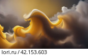 Contrasting clouds of smoke: the play of light and shadow in the dance of yellow and white. Стоковое AI-видео, аниматор Юрий Поздников / Фотобанк Лори
