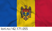 Развевающийся флаг Молдовы, бесшовная анимация в 4к. Waving flag of Moldova. 3d seamless animation in 4k resolution video. Стоковая анимация, аниматор Александр Кузнецов / Фотобанк Лори
