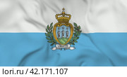 Развевающийся флаг Сан Марино, бесшовная анимация в 4к. Waving flag of San Marino. 3d seamless animation in 4k resolution video. Стоковая анимация, аниматор Александр Кузнецов / Фотобанк Лори