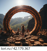 Portals of magical power holographic stargates space hyperspace,Generative AI. Стоковое AI-изображение, AI-художник Анна Кривицкая / Фотобанк Лори