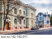 Старинные здания и особняки, особняк Шлоссберга, особняк Миндовского, улица Поварская, Москва (2023 год). Стоковое фото, фотограф Baturina Yuliya / Фотобанк Лори